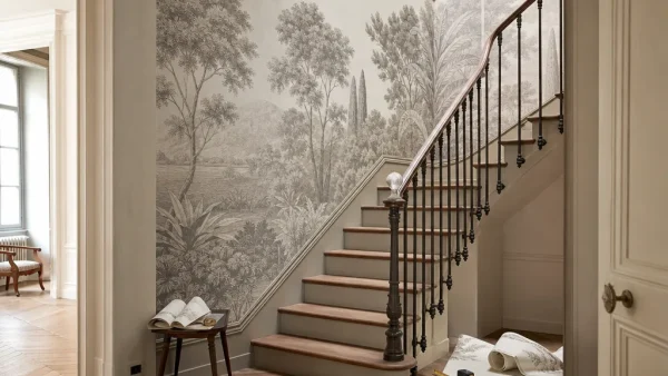 Papier peint panoramique en cage d&rsquo;escalier : par où commencer selon votre config