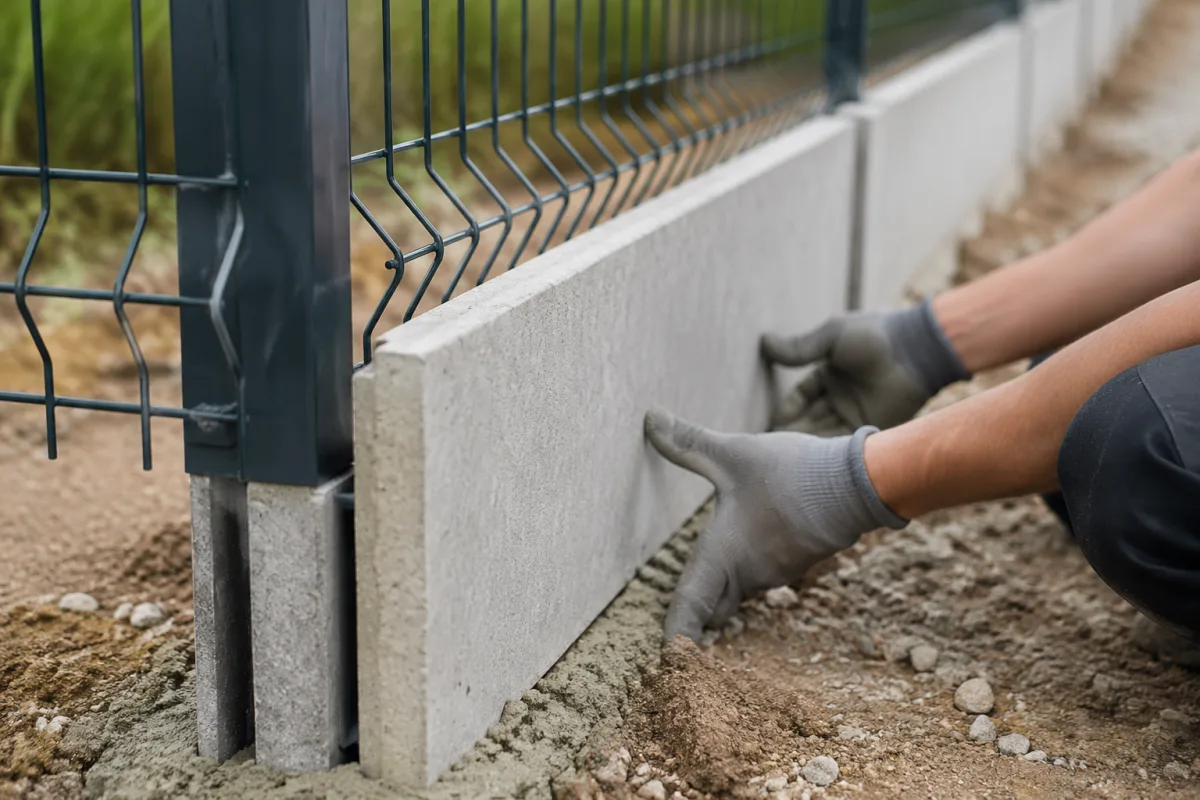 soubassement pour grillage rigide